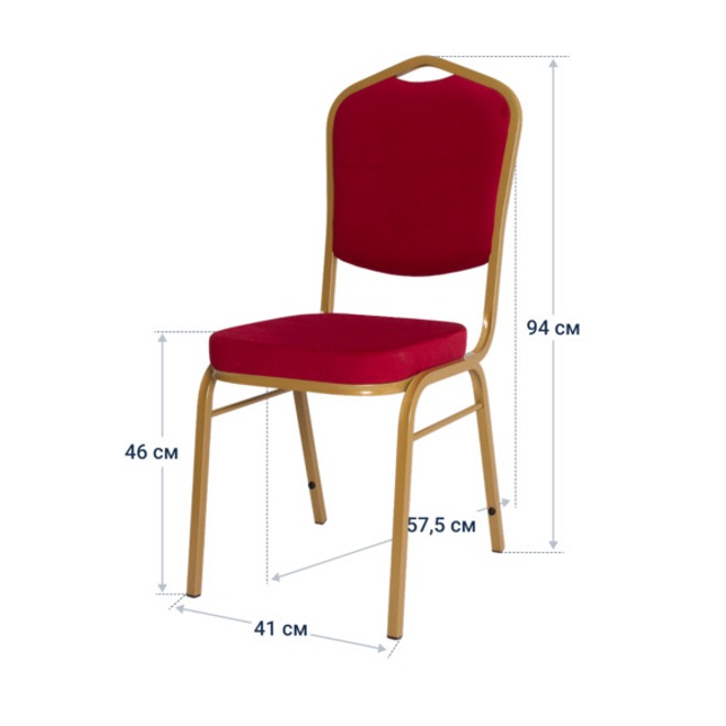 Стул Хит 20, велюр красный велютто 38, каркас золото