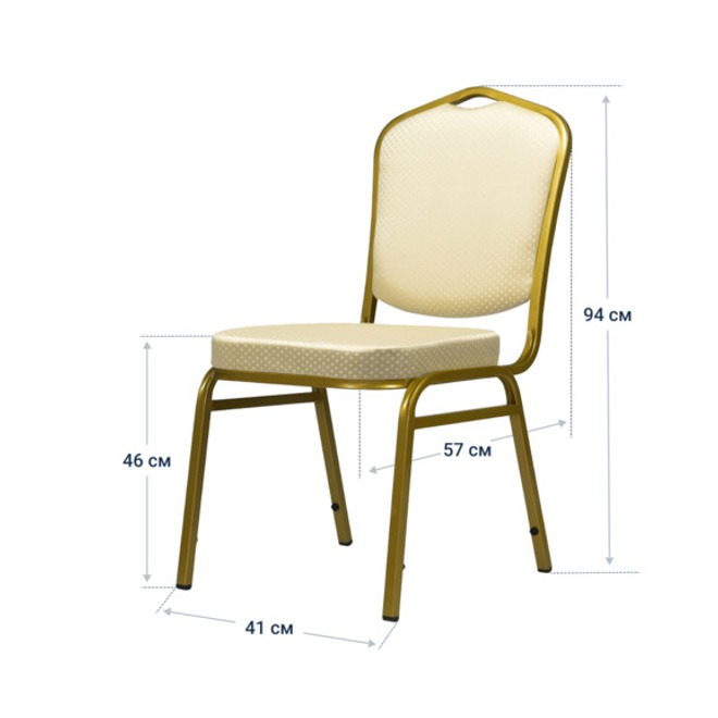 Стул Хит 20мм, жаккард корона светло-бежевый, каркас золото