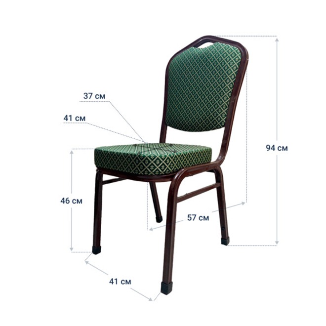 Стул Хит 25, жаккард зеленый, коричневый, с наружными заглушками