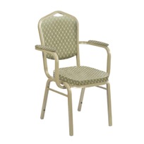 стул Хит Профиль: 25 мм Хит 20 с подлокотниками, жаккард Виолетта салатовый, каркас золото муар фото