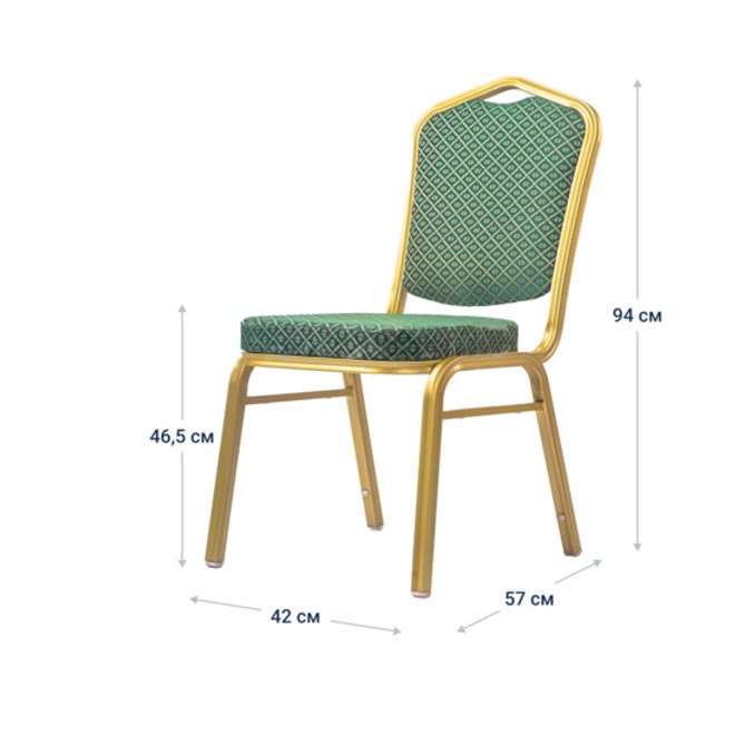 Стул Хит 25мм - золото, зеленый ромб